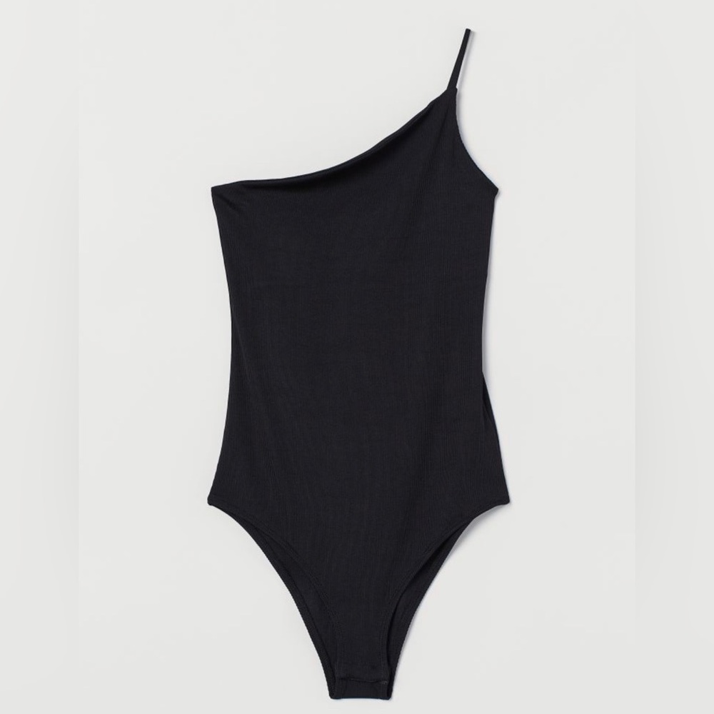 H&M Black One-Shoulder Bodysuit